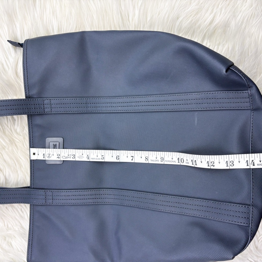 Lacoste Vertical Tote Bag Navy Blue Polyvinyl Chloride Zip Top - Picture 13 of 13